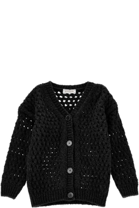 Sweaters & Sweatshirts for Girls Monnalisa Patch-detailed Open-knitted Buttoned Cardigan