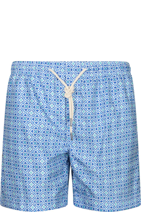 Peninsula Swimwear Clothing for Men Peninsula Swimwear Boxer Swim Shorts Blue/green Print
