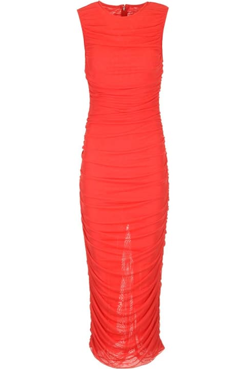Homeware Rotate by Birger Christensen Red Midi Dress With Ruffles