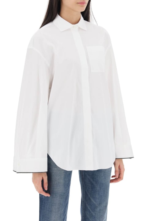 Fashion for Women Brunello Cucinelli Wide Sleeve Shirt With Shiny Cuff Details