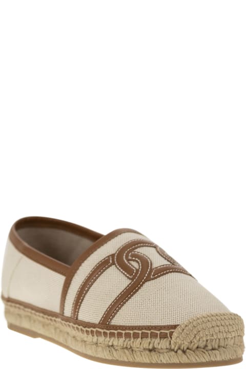 Tod's Flat Shoes for Women Tod's Slip-on Kate In Canvas And Leather