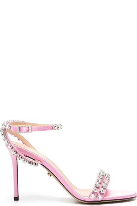 Shoes for Women Mach & Mach 95 Mm Sandals In Pink Satin With Crystals