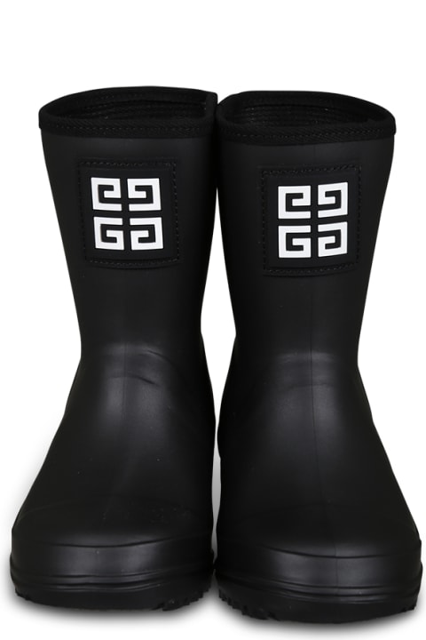 Givenchy Shoes for Girls Givenchy Black Rain Boots For Girl With 4g Motif