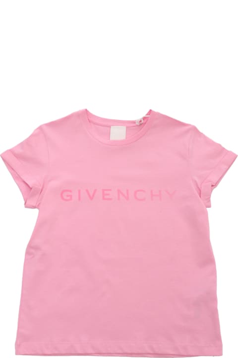 Givenchyのガールズ Givenchy Pink T-shirt With Logo