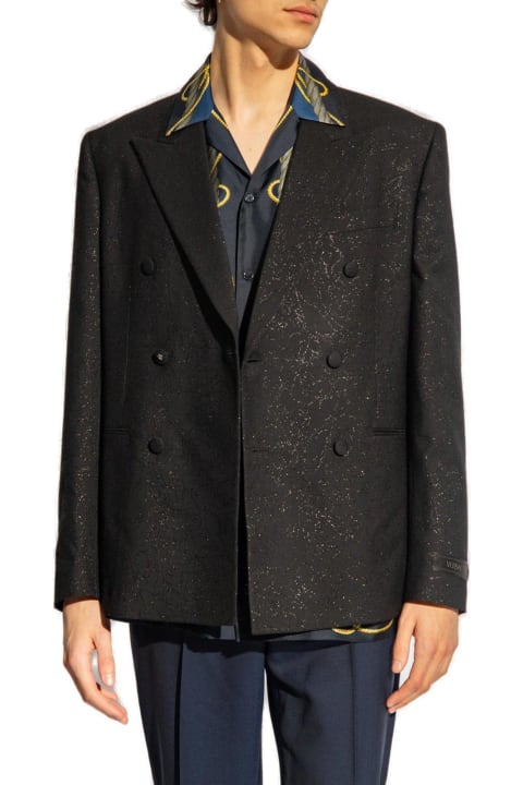 Versace Clothing for Men Versace Barocco-jacquard Double-breasted Tailored Blazer