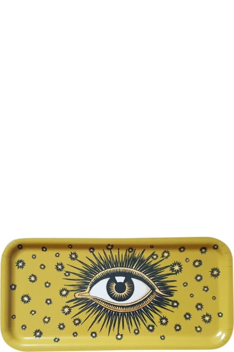 Eyes Yellow Wood Tray Les-ottomans Home