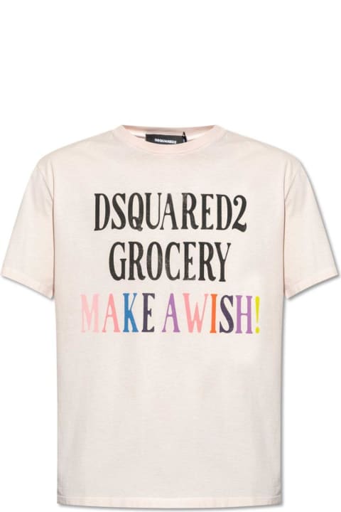 Dsquared2 Topwear for Men Dsquared2 Slogan Printed Crewneck T-shirt