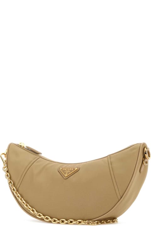 Homeware Prada Beige Re-nylon Prada Demi-lune Shoulder Bag