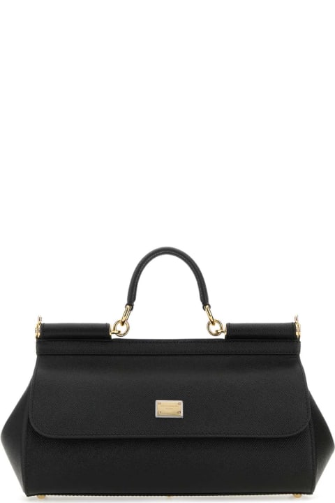 Fashion for Women Dolce & Gabbana Black Leather Medium Sicily Handbag