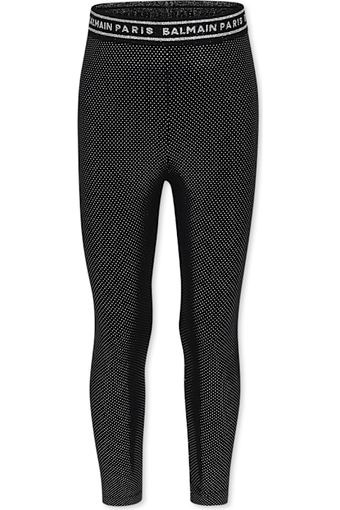 Homeware Balmain Black Leggings For Girl With Polka Dots