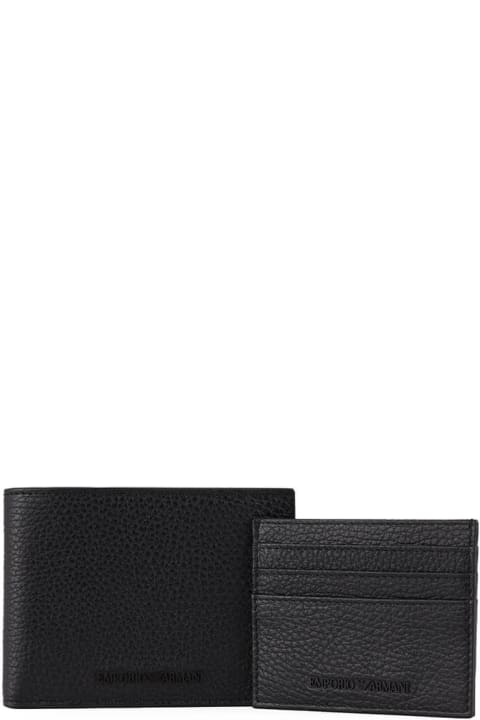 Fashion for Men Emporio Armani Emporio Armani Black Wallet+card Holder Set