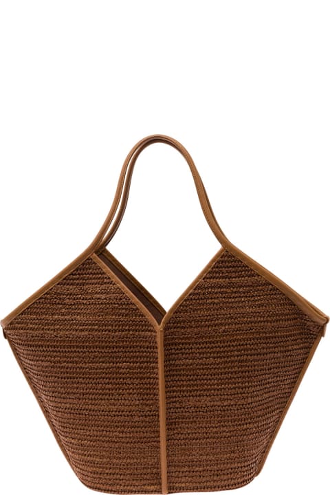Fashion for Women Hereu 'calella' Brown Tote Bag In Rafia And Leather Woman