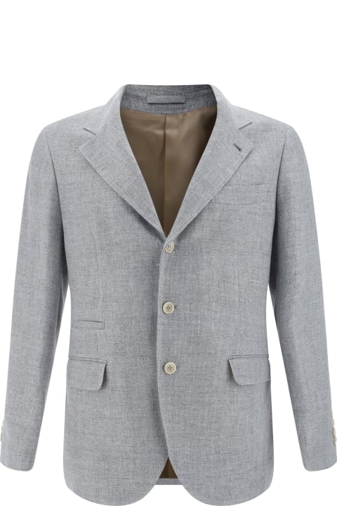 Coats & Jackets for Men Brunello Cucinelli Blazer In Linen, Wool And Silk