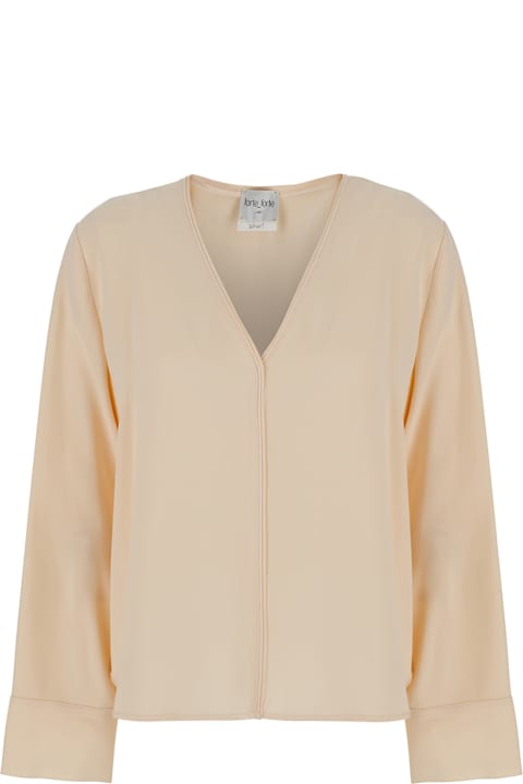 Forte_Forte Topwear for Women Forte_Forte Beige V-neck Sweater In Acetate Blend Woman