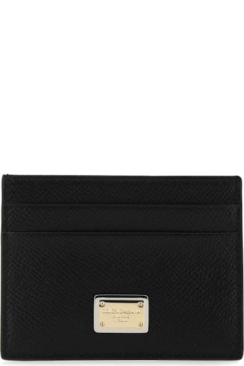 Dolce & Gabbana Black Leather Card Holder