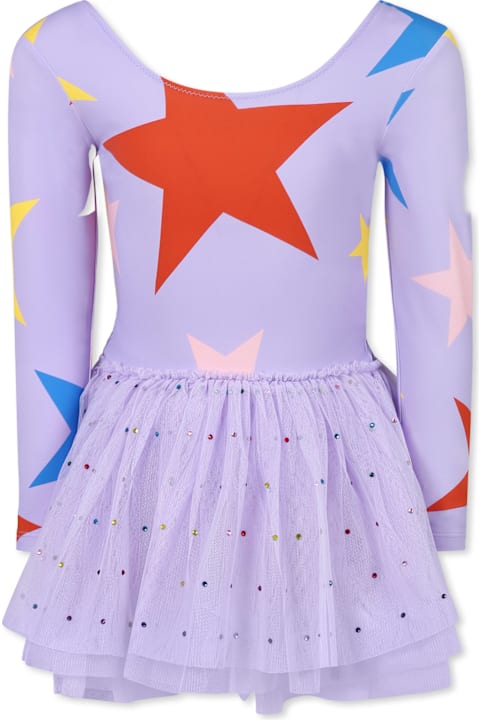 Homeware Stella McCartney Kids Purple Dress For Girl With Stars