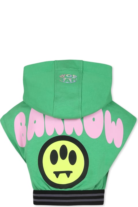 Homeware Barrow Green Crop Sweatshirt For Girl With Smiley