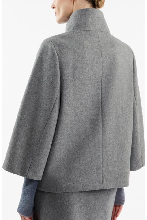 Fay for Women Fay Grey Wool Blend Fabric Cape