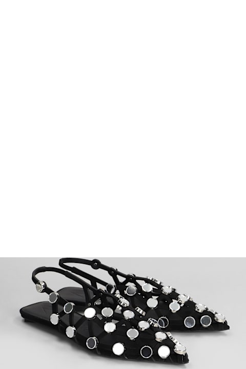 The Attico أحذية لـ السيدات The Attico Grid Flats In Black Leather