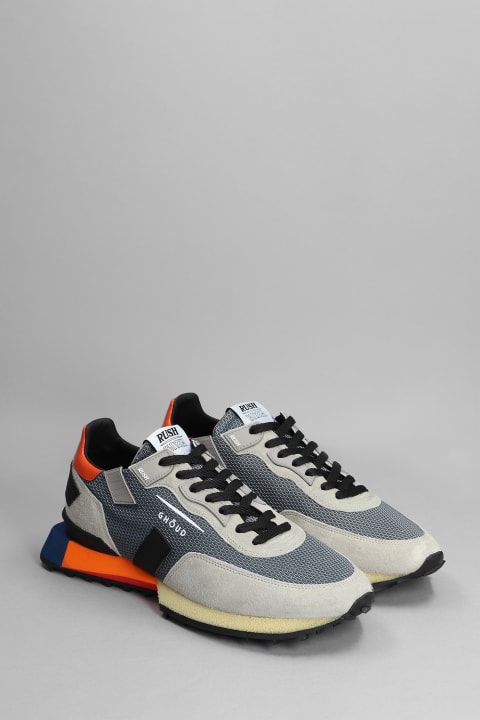 Low Man Sneakers In Grey Suede And Fabric