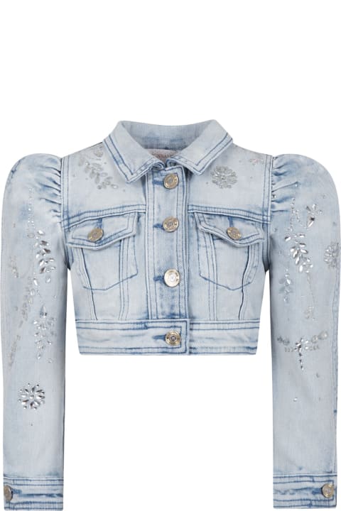 Coats & Jackets for Girls Monnalisa Denim Jacket For Girl With Rhinestones