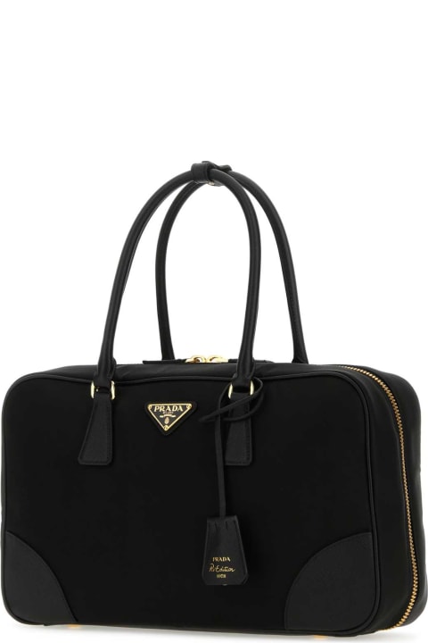 Prada Totes for Women Prada Black Nylon And Leather Re-edition 1978 Handbag
