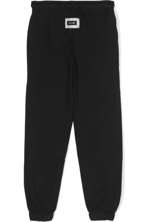 MSGM for Kids MSGM Black Joggers With Logo Patch On The Back