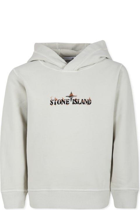 Stone Island for Girls Stone Island Ivory Sweatshirt For Boy With Logo
