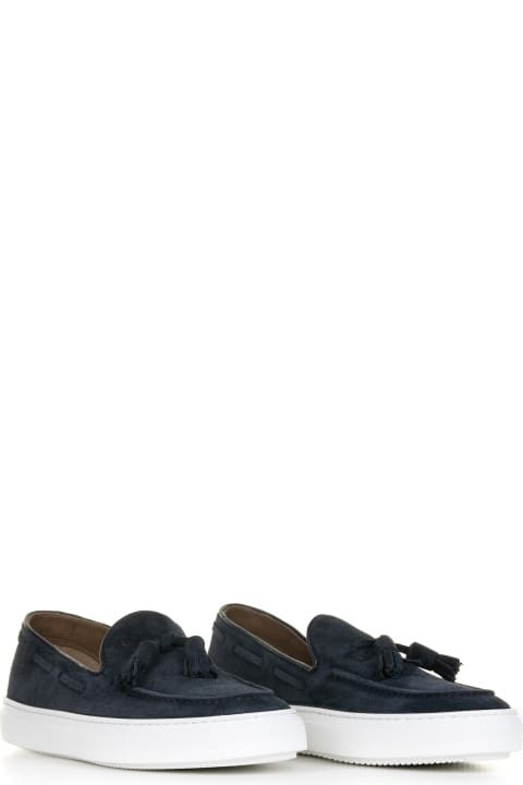 Fratelli Rossetti One Loafers & Boat Shoes for Men Fratelli Rossetti One Moccasin In Blue Suede And Rubber Sole