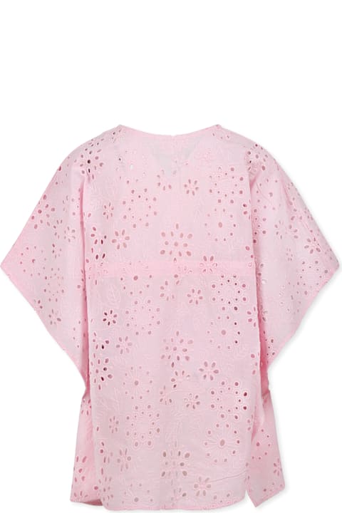 MC2 Saint Barth Dresses for Girls MC2 Saint Barth Pink Dress For Girl With Flowers
