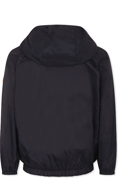 Homeware Save the Duck Blue Windbreaker Jacket For Kids With Logo