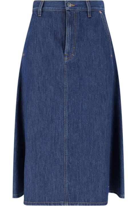 Skirts for Women Gucci Denim Midi Skirt