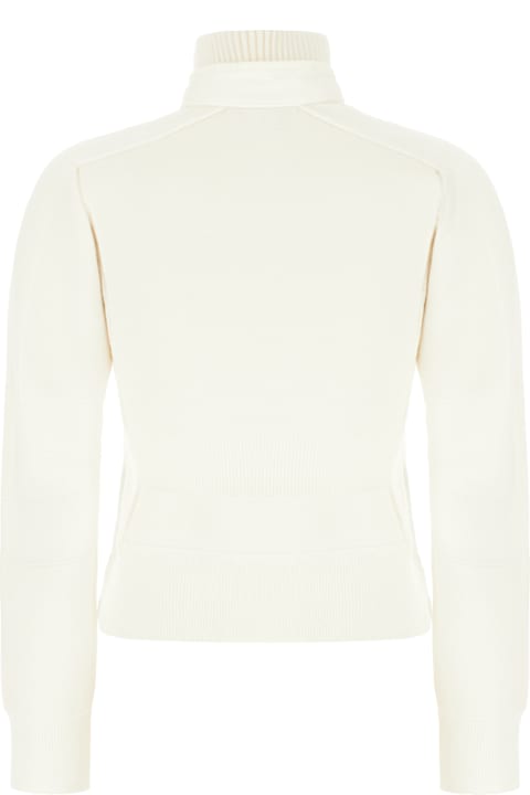 Moncler Grenoble Coats & Jackets for Women Moncler Grenoble White Wool Blend Tricot Cardigan