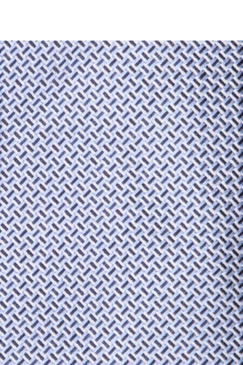Ties for Men Brioni Geometric Light Blue/blue Tie