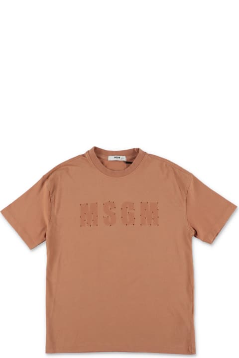 MSGM for Kids MSGM Msgm T-shirt Beige In Jersey Di Cotone Bambino