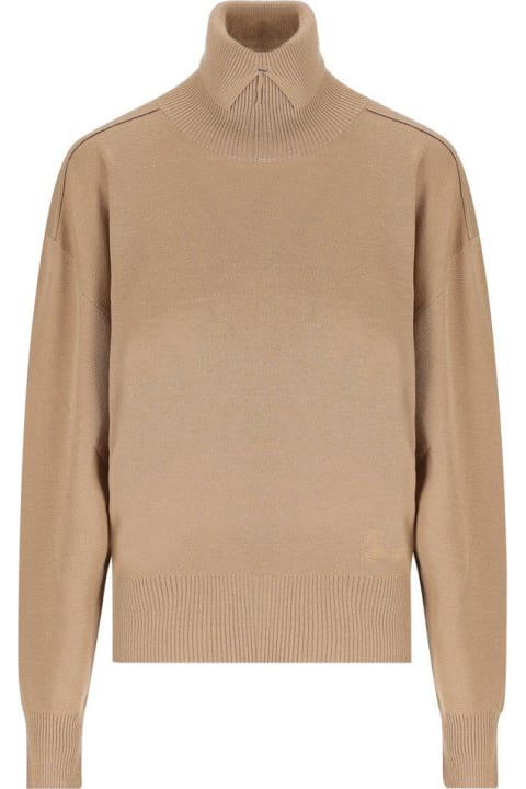 Burberry Sweaters for Women Burberry Ekd-motif Turtleneck Knitted Jumper