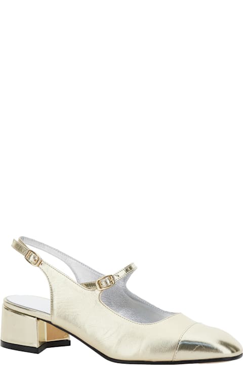 Carel Shoes for Women Carel 'ischia' Metallic Slingback Pumps With Adjustable Strap In Patent Leather Woman