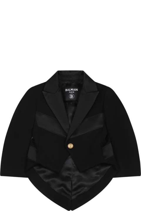 Balmain Coats & Jackets for Baby Girls Balmain Black Jacket For Baby Boy
