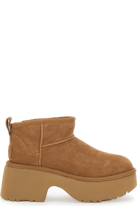 Homeware UGG Brown 
ultra Mini New Heights
 Boots In Suede Woman