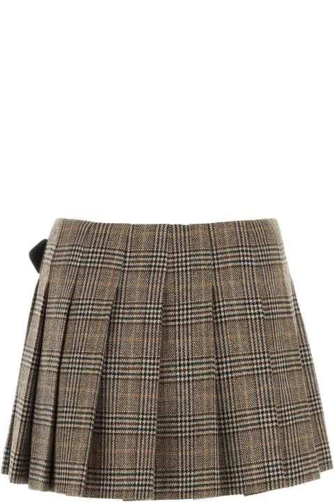 Skirts for Women Prada Embroidered Silk Mini Skirt