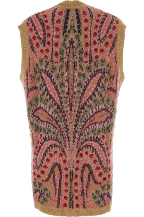 Etro for Women Etro Embroidered Mohair Blend Oversize Vest