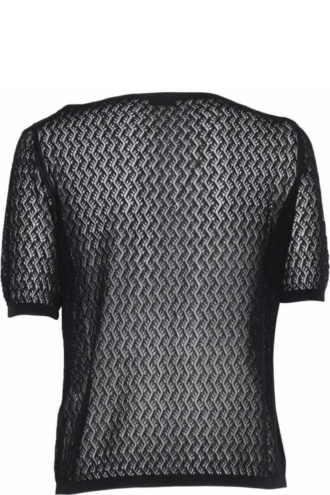 Ballantyne for Women Ballantyne Black Perforated Sweater