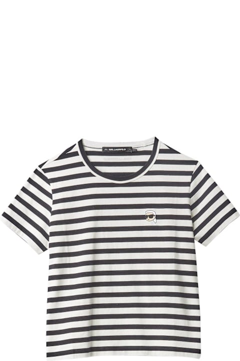 Karl Lagerfeld لـ Men Karl Lagerfeld Ikon Stripe Boxy T-shirt