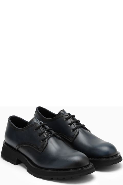Alexander McQueen for Men Alexander McQueen Smooth Anthracite Grey Leather Lace-ups