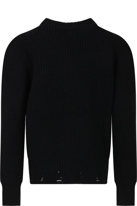 MSGM Kids MSGM Black Sweater For Boy With Logo