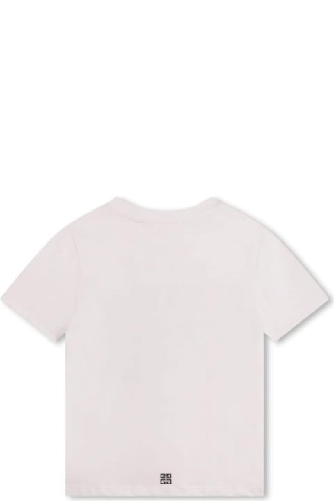 Fashion for Boys Givenchy White Crewneck T-shirt With Contrasting Logo Print In Cotton Boy