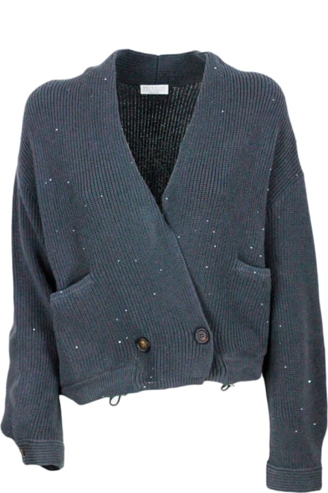 Sweaters for Women Brunello Cucinelli Cardigan Sweater With Micro Sequins