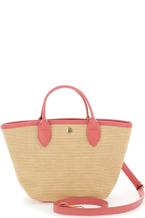 Longchamp Men Longchamp 'le Pliage Xs' Pink Handbag With Logo Embossed On The Front In Fabric And Leather Blend Woman