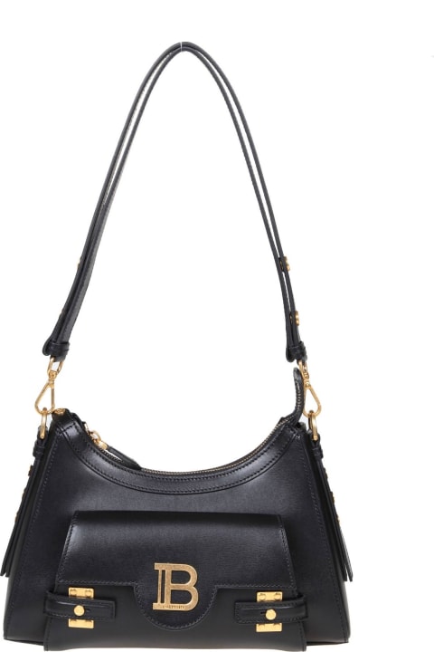 Balmain Shoulder Bags for Women Balmain Balmain B-buzz Hobo Shoulder Bag In Black Leather