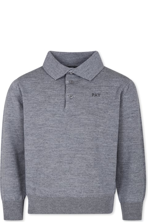 Fay for Kids Fay Grey Sweater For Boy With Logo